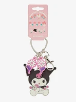 Sanrio Kuromi Floral Retro Multi Charm Keychain