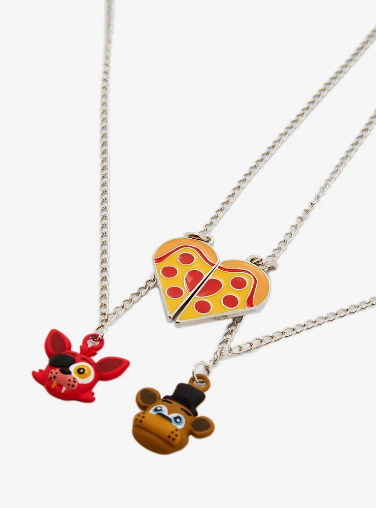 Five Nights At Freddy's Foxy & Freddy Pizza Best Friend Necklace Set