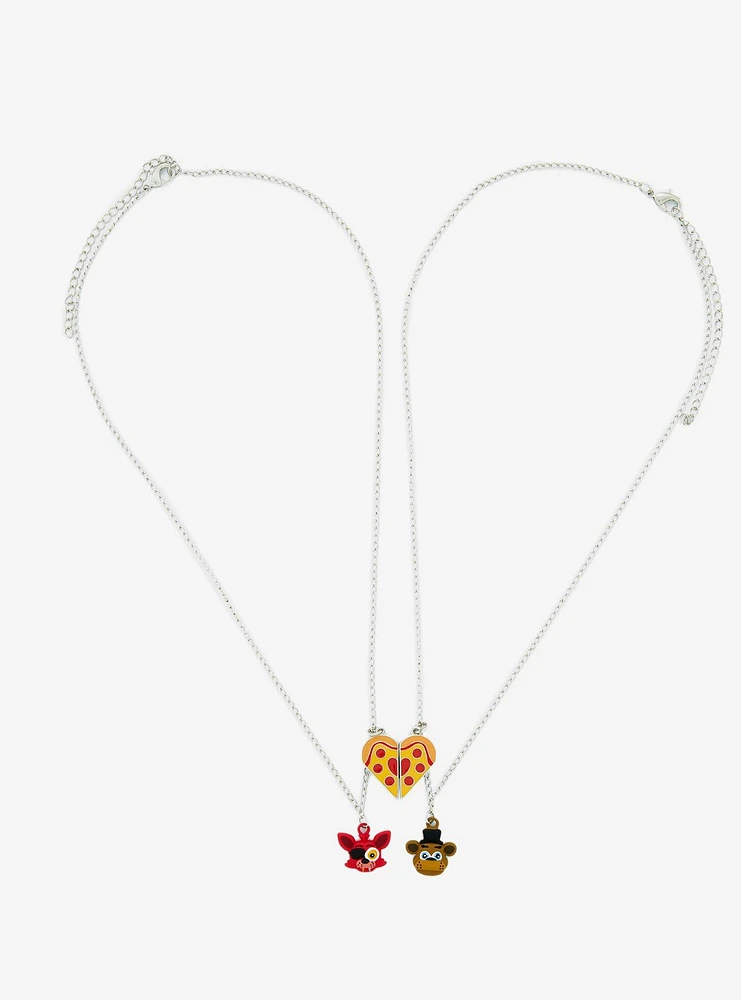 Five Nights At Freddy's Foxy & Freddy Pizza Best Friend Necklace Set