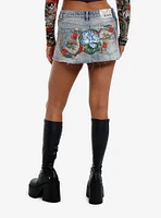 Ed Hardy Dragons Denim Mini Skirt