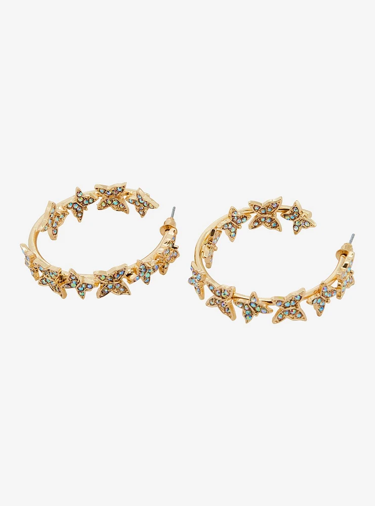 Thorn & Fable Jeweled Butterfly Hoops