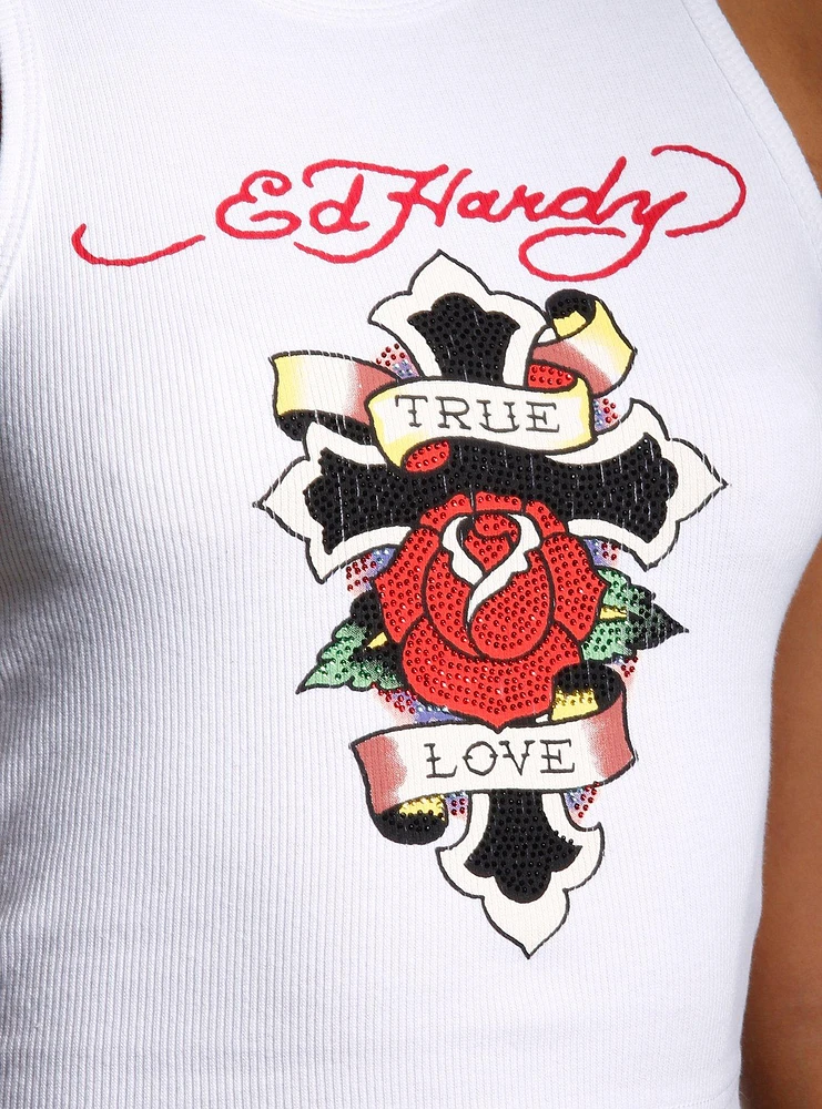 Ed Hardy True Love Rhinestone Girls Tank Top