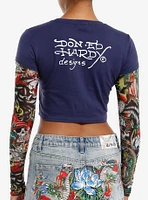 Ed Hardy True Love Mesh Twofer Girls Long-Sleeve Top