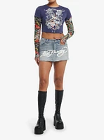 Ed Hardy True Love Mesh Twofer Girls Long-Sleeve Top