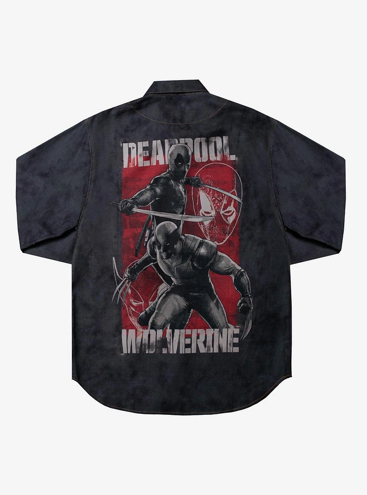 Marvel Deadpool & Wolverine Button-Up Shirt