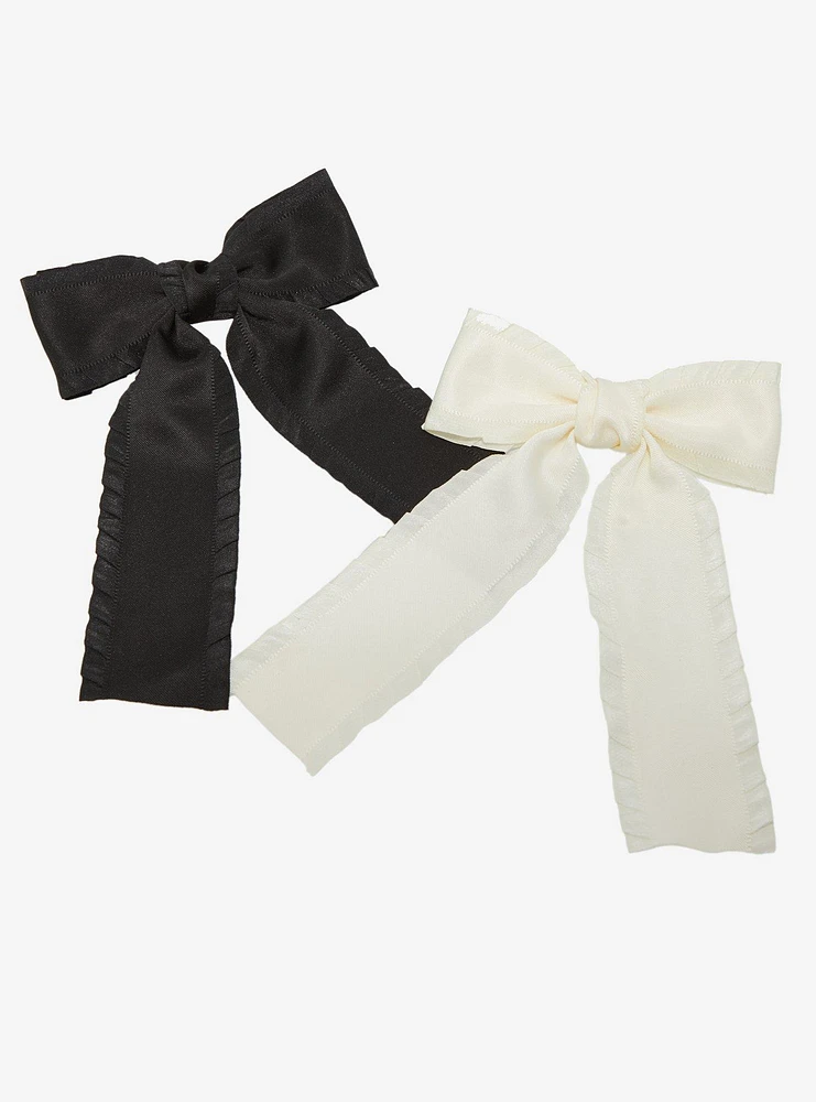 Sweet Society Wavy Black & White Hair Bow Set