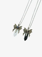 Thorn & Fable Bat Wing Crystal Best Friend Necklace Set