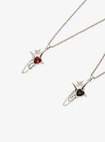 Social Collision Red & Black Heart Star Best Friend Necklace Set