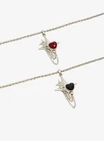 Social Collision Red & Black Heart Star Best Friend Necklace Set