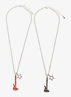 Social Collision Bling Guitar Best Friend Necklace Set