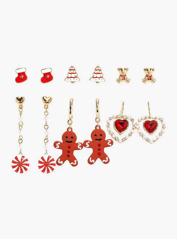 Sweet Society Gingerbread Heart Pearl Earring Set