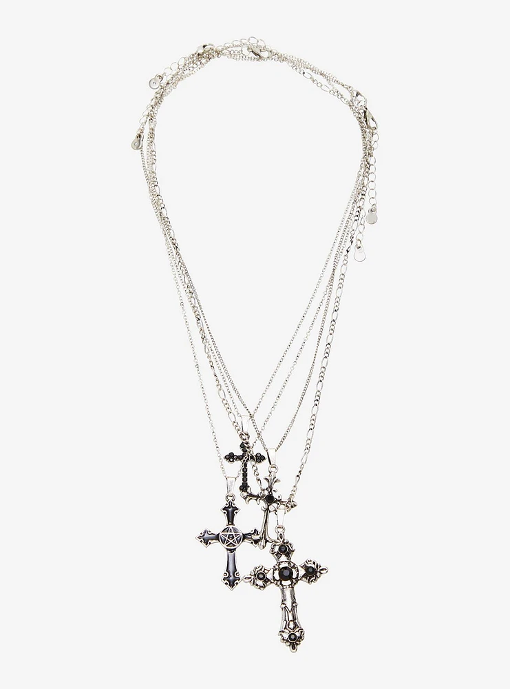 Social Collision Gothic Cross Pendant Necklace Set