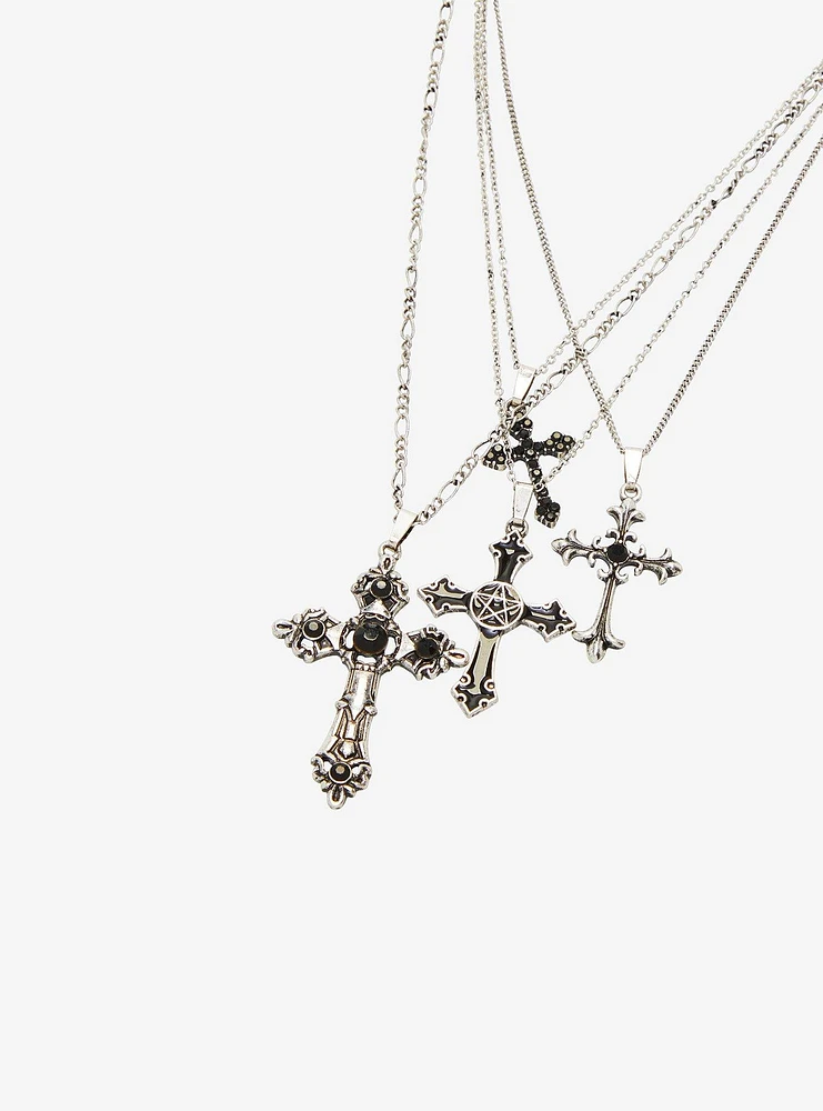 Social Collision Gothic Cross Pendant Necklace Set