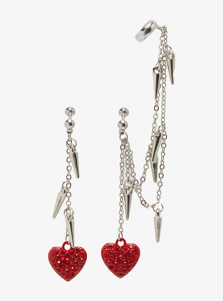 Social Collision Bubble Heart Spike Earrings