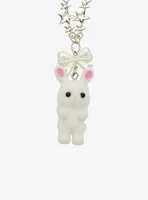 Sweet Society Flocked Cat Bunny Charm Best Friend Necklace Set