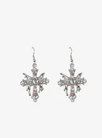 Sweet Society Gem Butterfly Cross Earrings