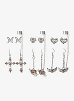 Sweet Society Butterfly Heart Bling Cuff Earring Set