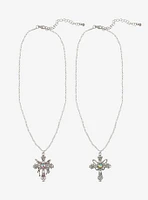 Sweet Society Butterfly Cross Best Friend Necklace Set