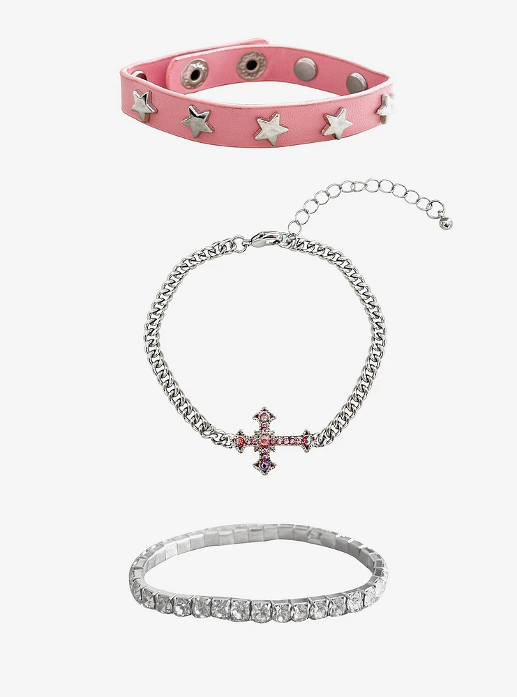 Sweet Society Star Cross Bling Bracelet Set