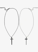 Thorn & Fable Bat Wing Dagger Best Friend Necklace Set