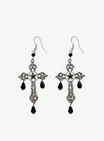 Cosmic Aura Gothic Cross Drop Earrings