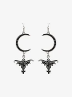 Cosmic Aura Moon Batwing Earrings