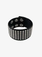 Mini Pyramid Stud Faux Leather Cuff Bracelet