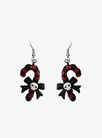 Gothic Candy Cane Drop Earrings