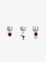 Red Rock Star Italian Bracelet Charm Set