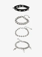 Spike Cross Chain Bracelet Set