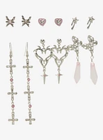 Sweet Society Butterfly Heart Cross Bling Earring Set