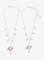 Sweet Society Heart Gem Butterfly Best Friend Necklace Set