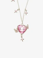 Sweet Society Heart Gem Butterfly Best Friend Necklace Set