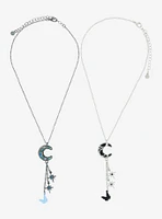 Thorn & Fable Wrapped Moon Charm Best Friend Necklace Set