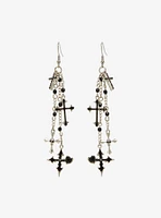 Social Collision Cross Drop Earrings