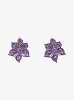 Thorn & Fable Purple Flower Stud Earrings