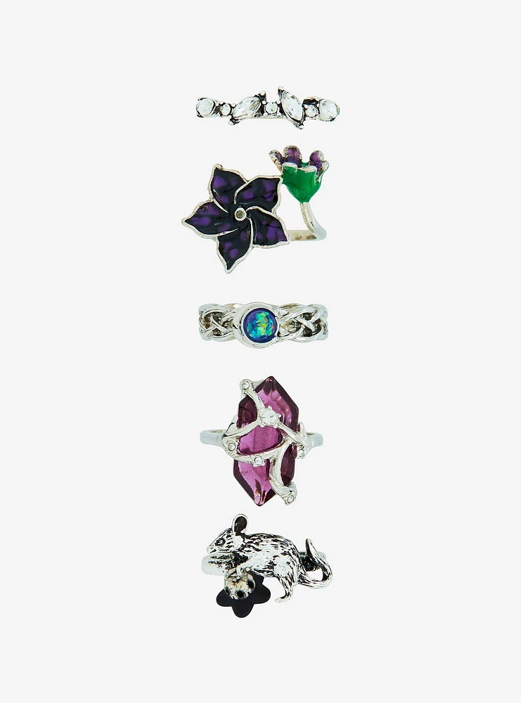 Thorn & Fable Crystal Flower Ring Set