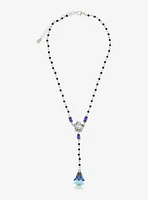 Thorn & Fable Purple Flower Drop Rosary Necklace