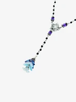 Thorn & Fable Purple Flower Drop Rosary Necklace