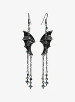 Thorn & Fable Bat Wing Sparkle Drop Earrings