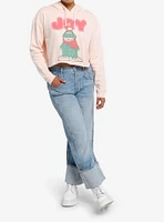 Garfield Joy Pastel Pink Crop Girls Hoodie