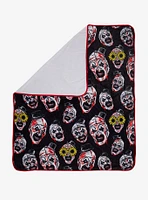 Terrifier Art The Clown Faces Throw Blanket