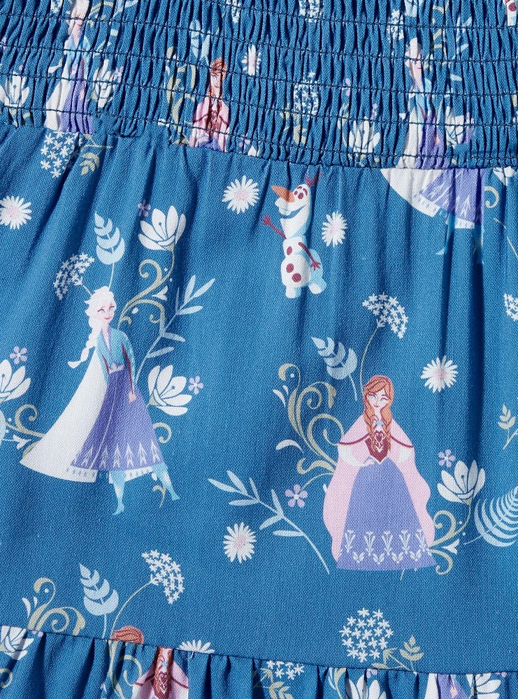 Disney Frozen Anna & Elsa Allover Print Toddler Ruffle Dress - BoxLunch Exclusive