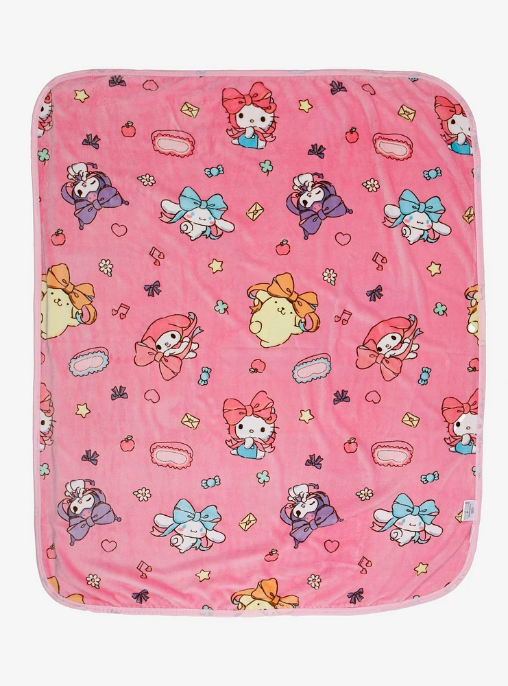 Hello Kitty And Friends Slumber Party Reversible Throw Blanket