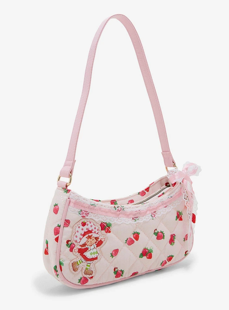 Strawberry Shortcake Quilted Fabric Ribbon Charm Shoulder Bag