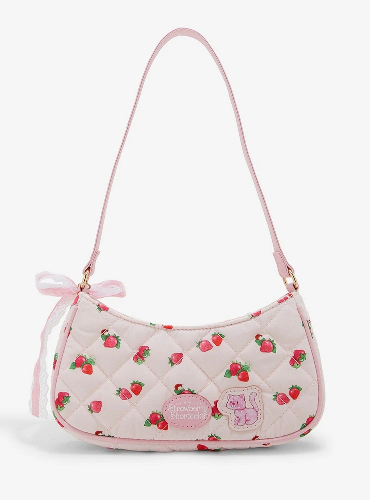 Strawberry Shortcake Quilted Fabric Ribbon Charm Shoulder Bag