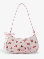 Strawberry Shortcake Quilted Fabric Ribbon Charm Shoulder Bag