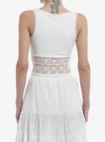 Sweet Society White Lace Girls Tank Top