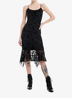 Black Floral Velvet & Mesh Cami Dress