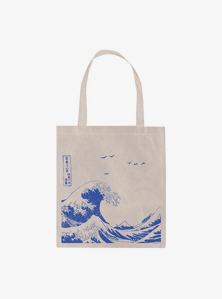 Hokusai Tote Bag Keychain & Notebook Bundle